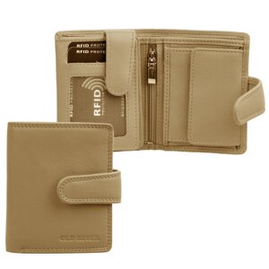Dámská malá kožená peněženka 3257 béžová s RFID ochranou