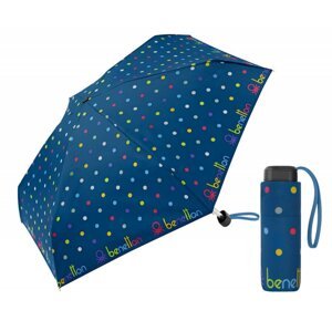 Dámský skládací mini deštník do kabelky Ultra Mini Flat Signature Dot blue sapphire 59007